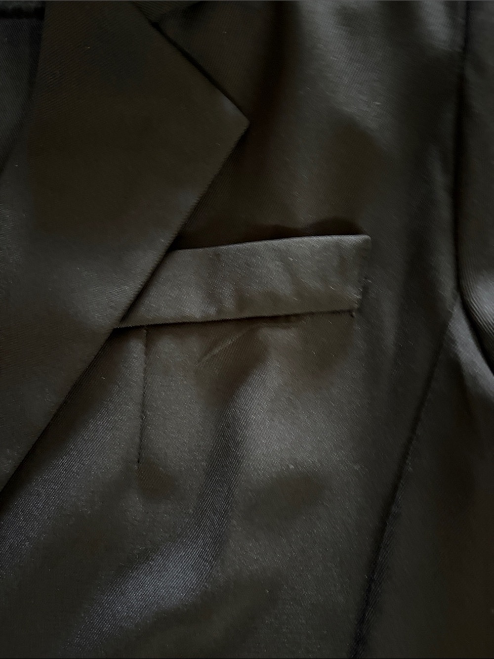 Black Double-Breasted Blazer with Plaid Cuff Trim - Picture 6 of 16